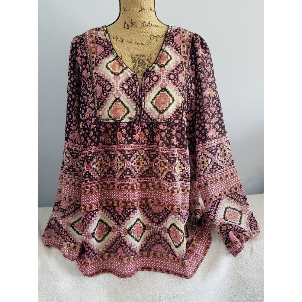 Tantrums Womans Long Sleeve Blouse Size XL
